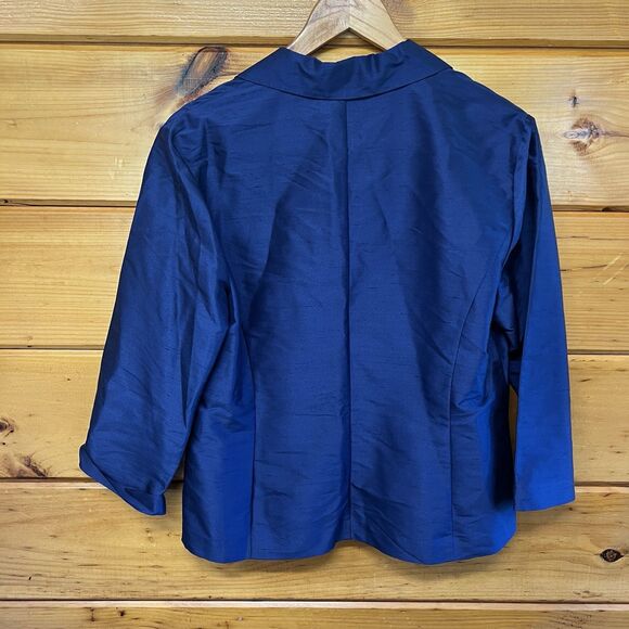 Vintage Talbots Silk Button-Front Blouse Blue Women's 10 Business-Casual - Picture 4 of 4
